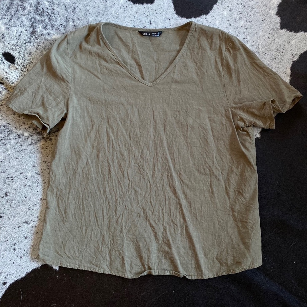 Olive Short Sleeve Blouse